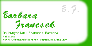 barbara francsek business card